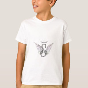 T-shirt Monogramme initial de la lettre S avec des ailes