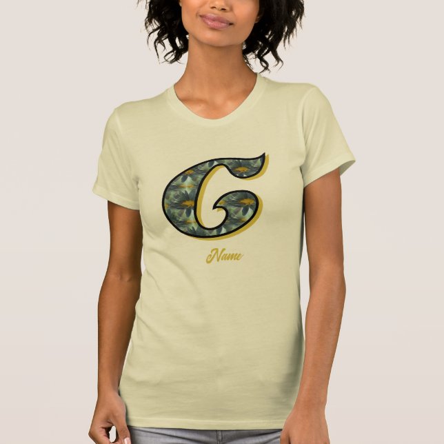 T-shirt Monogramme Initiale C Art de Fleur de Marguerite P (Devant)