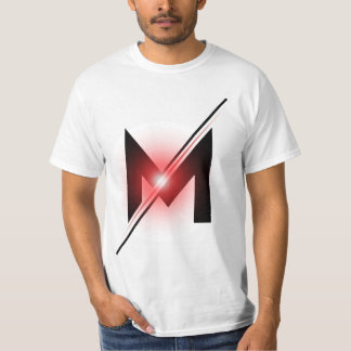 T-shirt Monogramme lettre M trait rouge lumineux