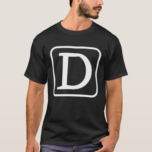 T-shirt Monogramme lettre majuscule D alphabet initial Fem (Devant)