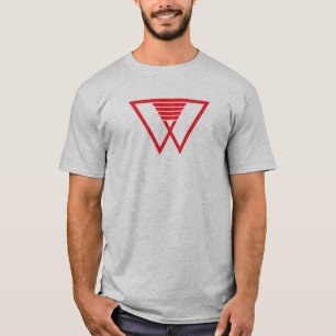 T-shirt Monogramme lettre W ligne minimal et moderne rouge