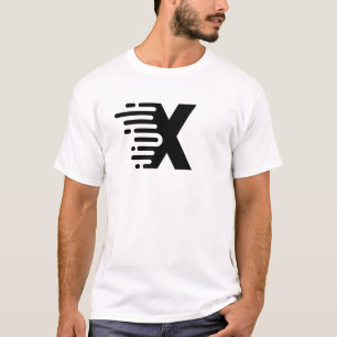 T-shirt Monogramme Lettre X ligne Ruban Élégant
