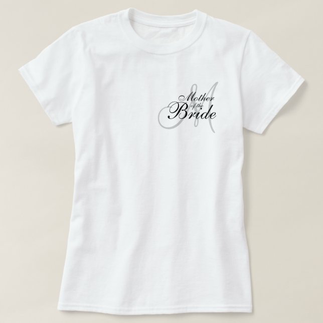 T-shirt Monogramme Mère de la mariée Mariage T—Chemise (Design devant)