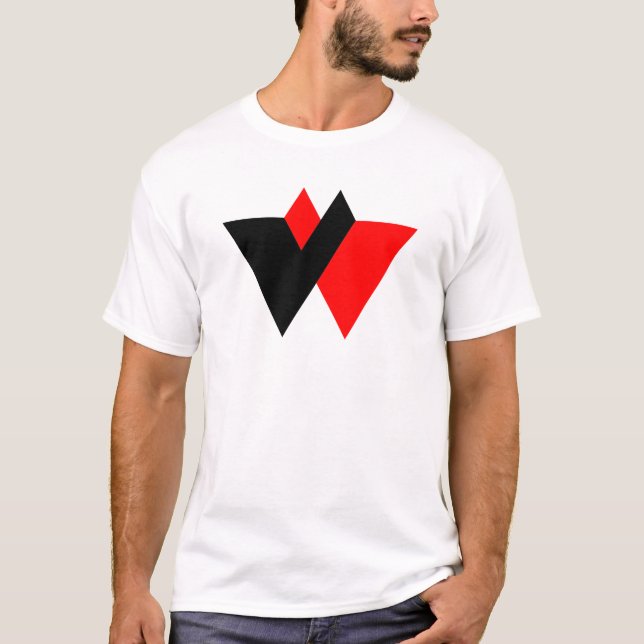 T-shirt Monogramme Moderne de la Lettre W (Devant)