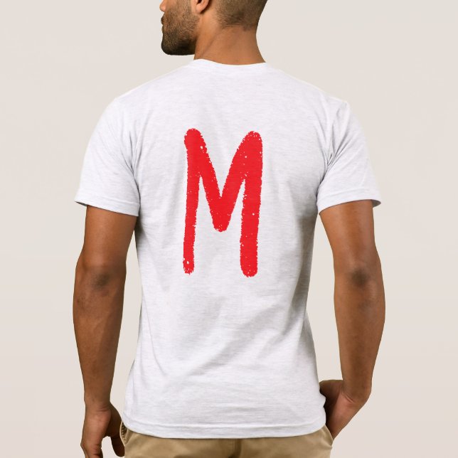 T-shirt Monogramme moderne Remplacer initial Ajouter le vô (Dos)