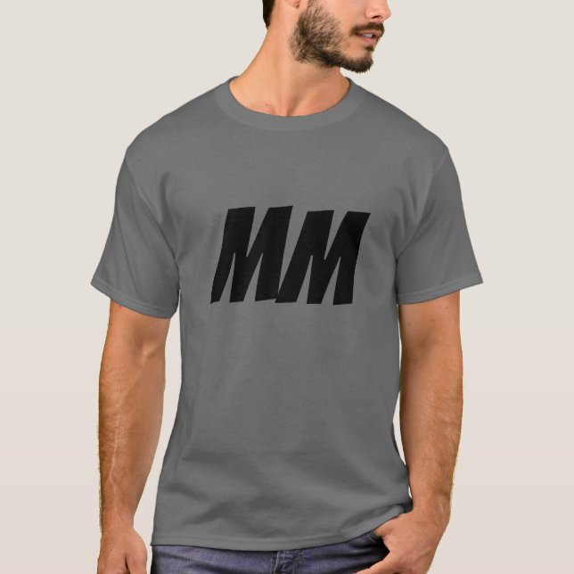 T-shirt Monogramme Nom Initiales Moderne Plaine Minimalist (Devant)