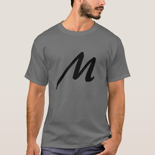 T-shirt Monogramme Nom propre Initiale moderne Plaine mini (Devant)