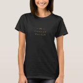 T-shirt Monogramme or | Élégant minimaliste noir (Devant)