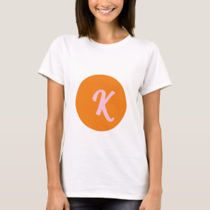 T-shirt Monogramme orange et rose