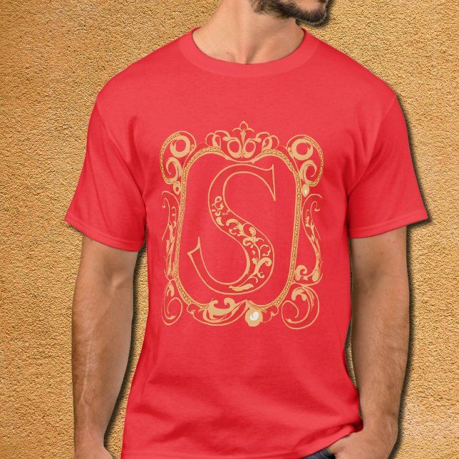 T-shirt Monogramme ornemental antique - Capital S (Créateur téléchargé)