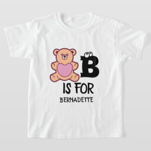 T-shirt Monogramme personnalisé B pour ours drôle animal m