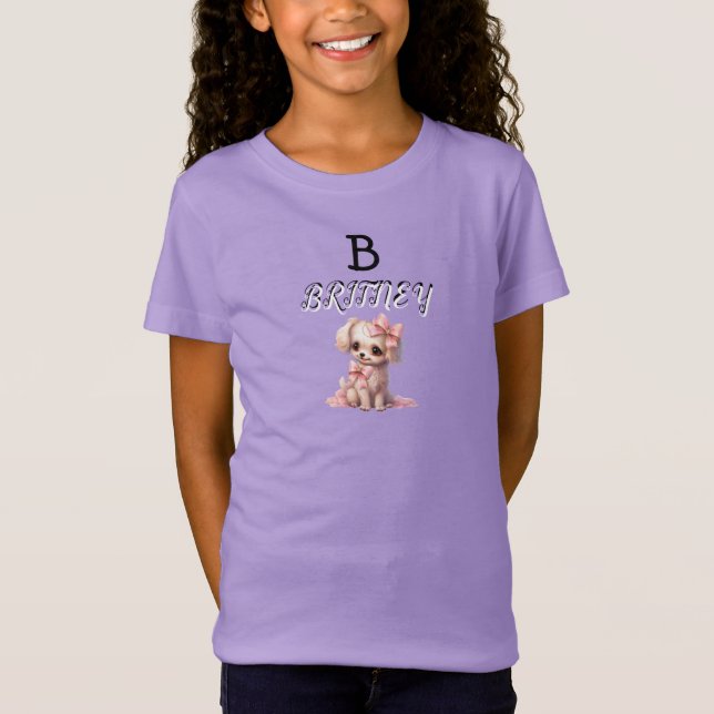 T-Shirt Monogramme personnalisé de chiot (Devant)