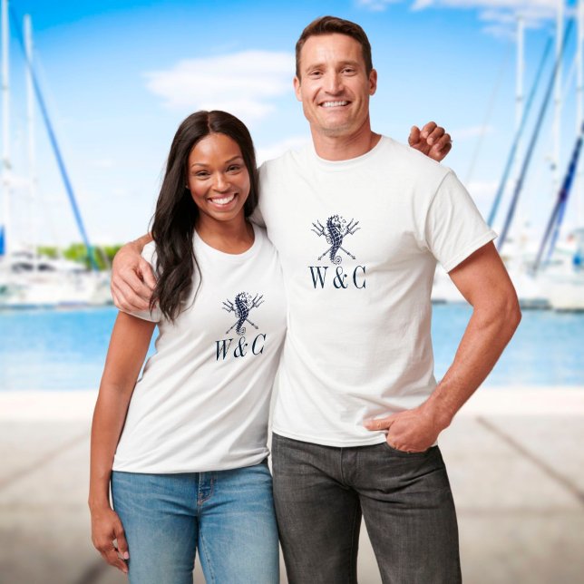 T-shirt Monogramme Personnalisé Hippocampe Naudique (Créateur téléchargé)