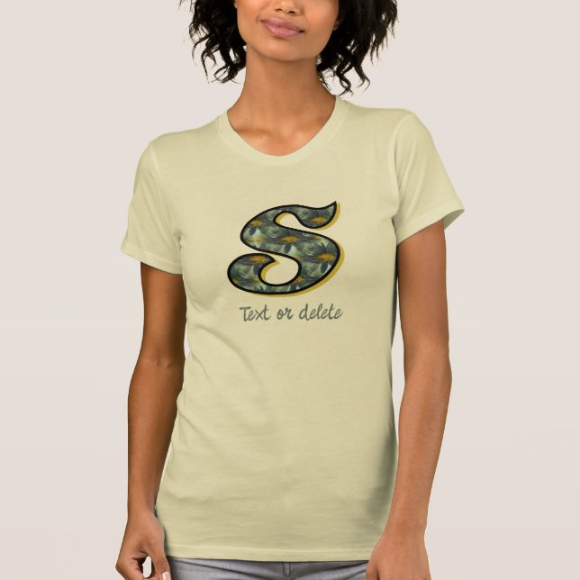 T-shirt Monogramme personnalisé initiale S Daisy (Devant)