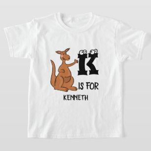 T-shirt monogramme personnalisé K est pour Kangaroo adorab