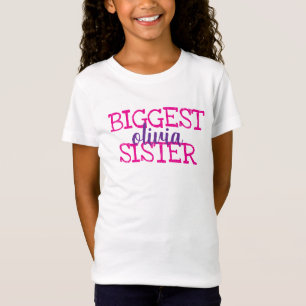 T-Shirt Monogramme personnalisé pour filles et sœurs jumel
