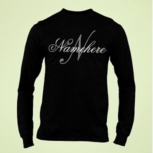 T-shirt Monogramme personnalisé unique en noir et blanc 