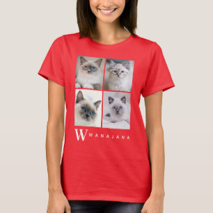 T-shirt Monogramme photo pour animaux de compagnie de l'un