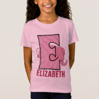 Monogramme pour enfants "E" | Eléphant rose | Répa