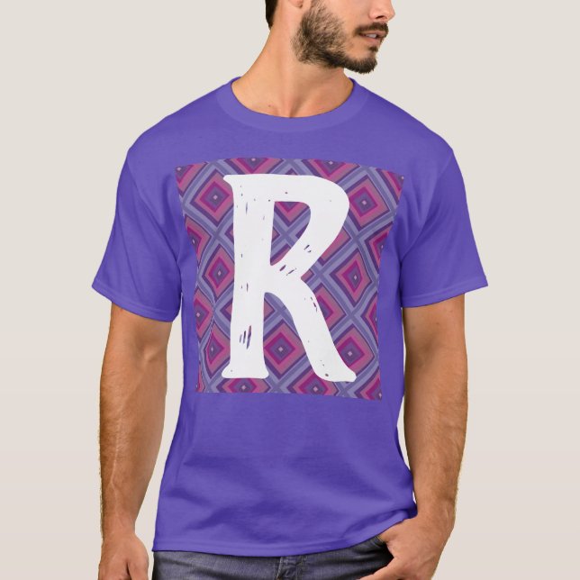 T-shirt Monogramme Premier Motif de diamant violet rose As (Devant)
