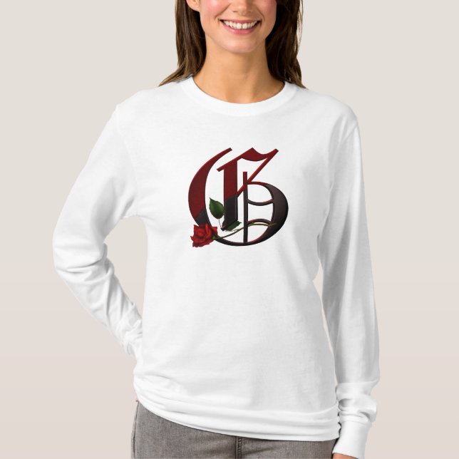T-shirt Monogramme rose gothique G (Devant)