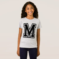Monogramme Vintage Noir Initiale Universitaire M