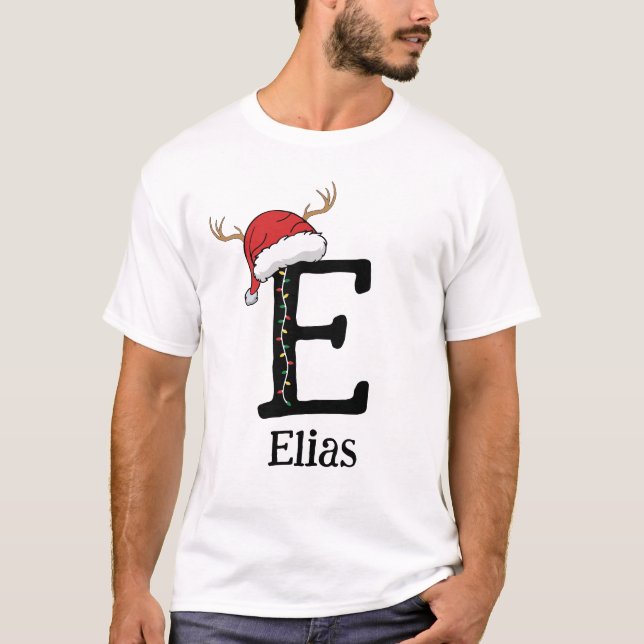 T-shirt Monogrammed Family Christmas Personalize With Name (Devant)