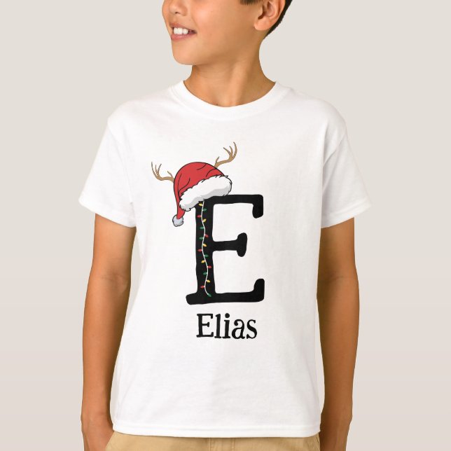 T-shirt Monogrammed Family Christmas Personalize With Name (Devant)