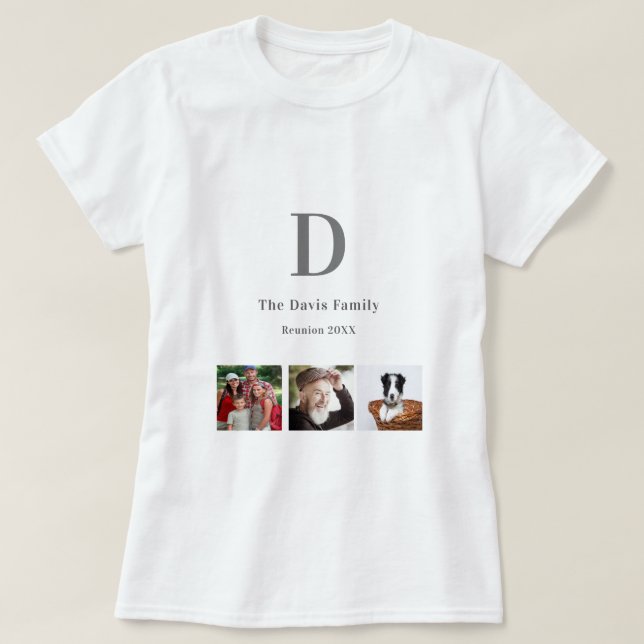 T-shirt Monographie de collage photo de famille (Design devant)