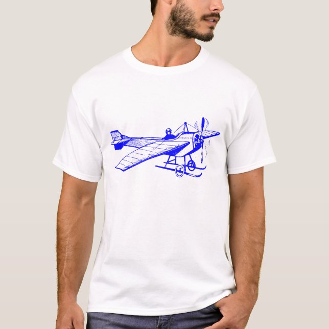T-shirt Monoplane vintage - Bleu (Devant)