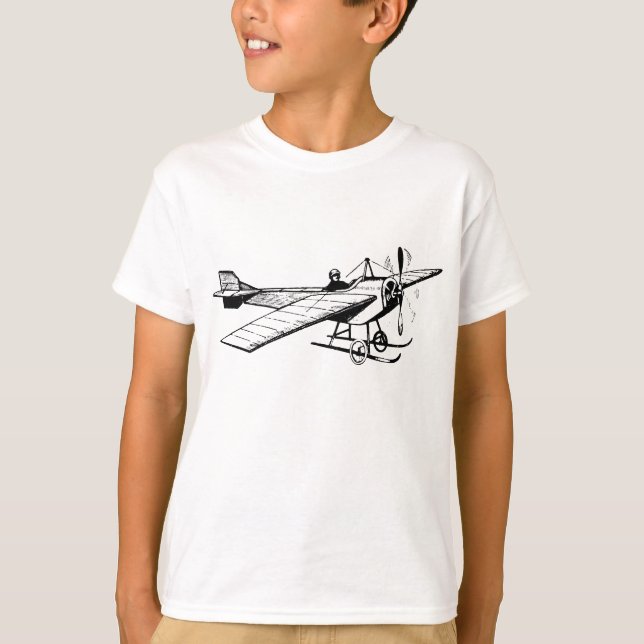 T-shirt Monoplane vintage - Noir (Devant)