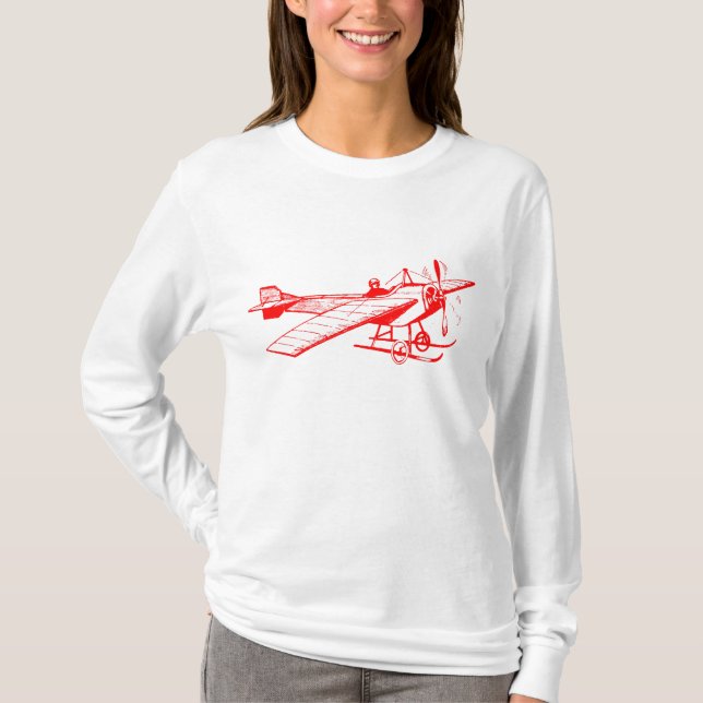T-shirt Monoplane vintage - Rouge (Devant)