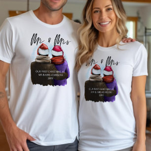 T-shirt Monsieur et Madame Script Couples Noël