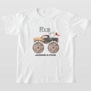 T-shirt Monster camion anniversaire Besoin de QUATRE enfan