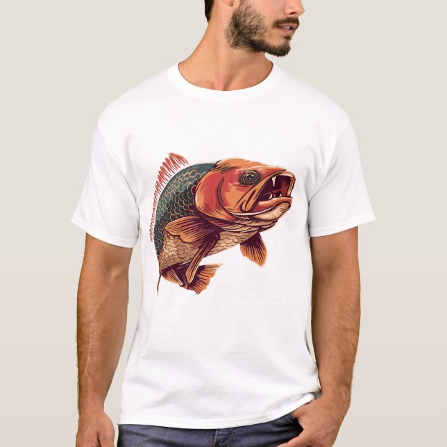 T-shirt Monster Carp Fishing Angler Gift (Devant)