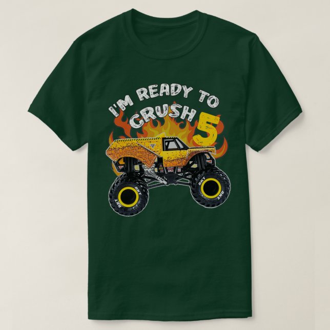 T-shirt Monster Chauffeur de camion Ix27m Prêt à écraser 5 (Design devant)