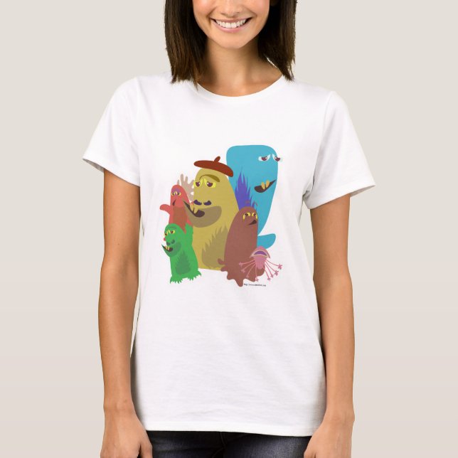 T-shirt Monster Friends Forever Character Cartoon Art (Devant)