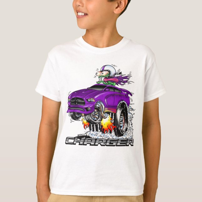 T-shirt Monster Hot Rod (PURPLE) (Devant)