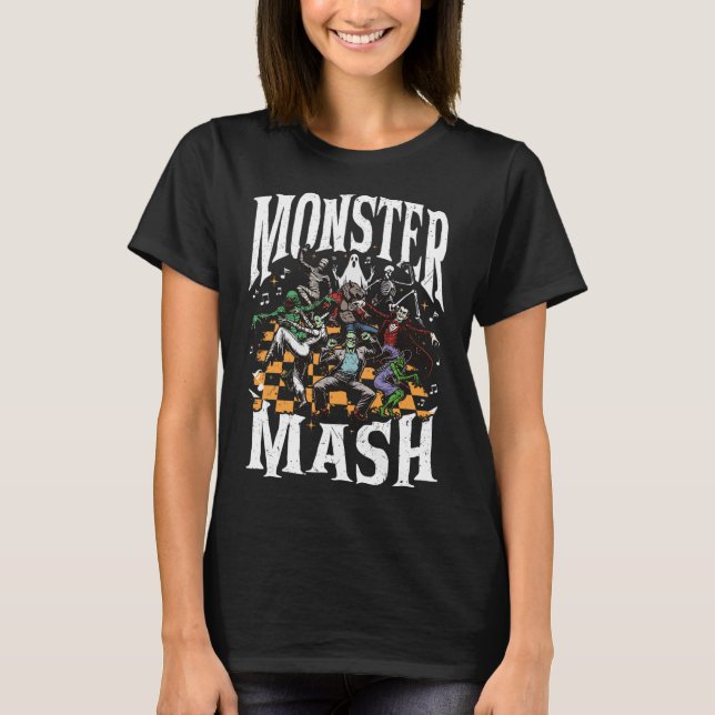T-shirt Monster Mash Retro Halloween Funny Monster Éffraya (Devant)