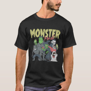 T-shirt Monster Mash Retro Halloween Funny Monster Éffraya