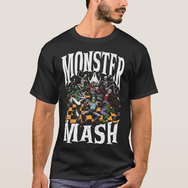 T-shirt Monster Mash Retro Halloween Funny Monster Éffraya (Devant)