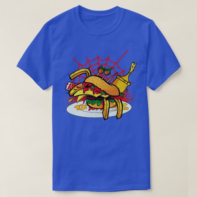 T-shirt Monster Spider Cheese Burger Alimentation Fromage  (Design devant)