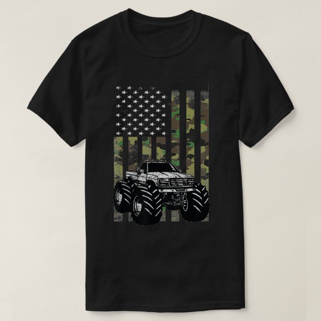 T-shirt Monster Truck 4 juillet US Dinde US Flag Army (Design devant)