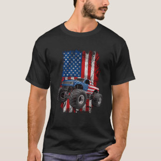 T-shirt Monster Truck 4 juillet Usa Drapeau Patriotique Ho