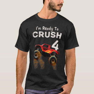 T-shirt Monster Truck 4th Birthday Boys Je suis prêt à fai