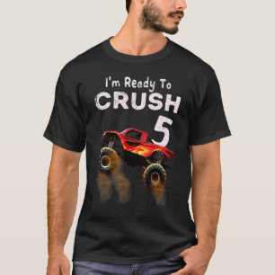 T-shirt Monster Truck 5th Birthday Boys Je suis prêt à pre