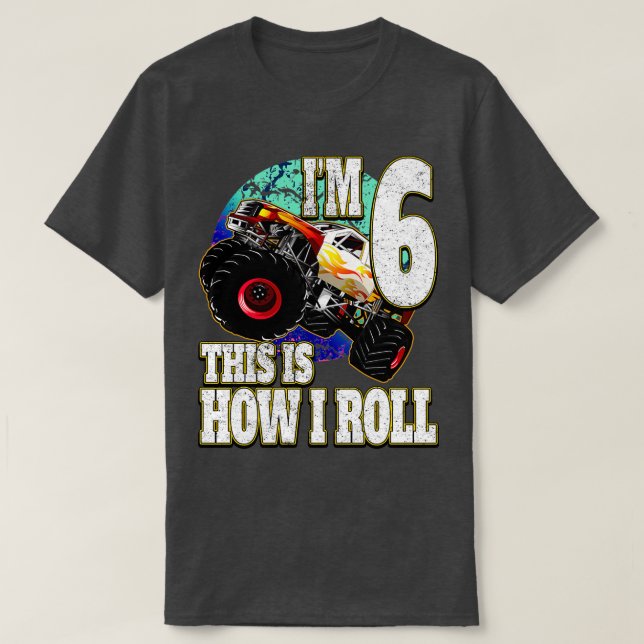 T-shirt Monster Truck 6 ans Anniversaire (Design devant)