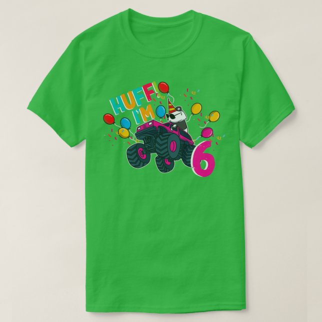 T-shirt Monster Truck 6 Panda Driver Cute Bear Pet Animal (Design devant)