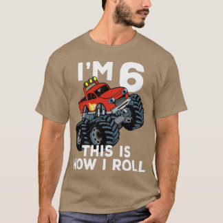 T-shirt Monster Truck 6th Birthday Funny Kids Gift Quote 6