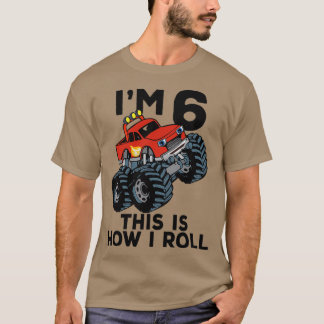 T-shirt Monster Truck 6th Birthday Funny Kids Gift Quote 6